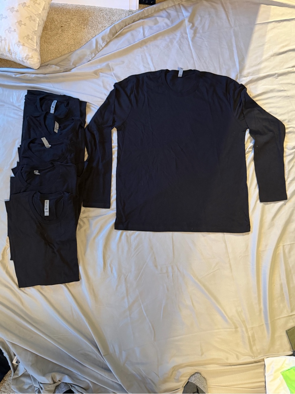 Next Level Apparel Black Long-Sleeve Crew Neck Tee